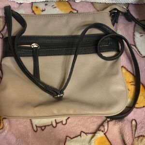 Stylish Black and Tan Crossbody Bag